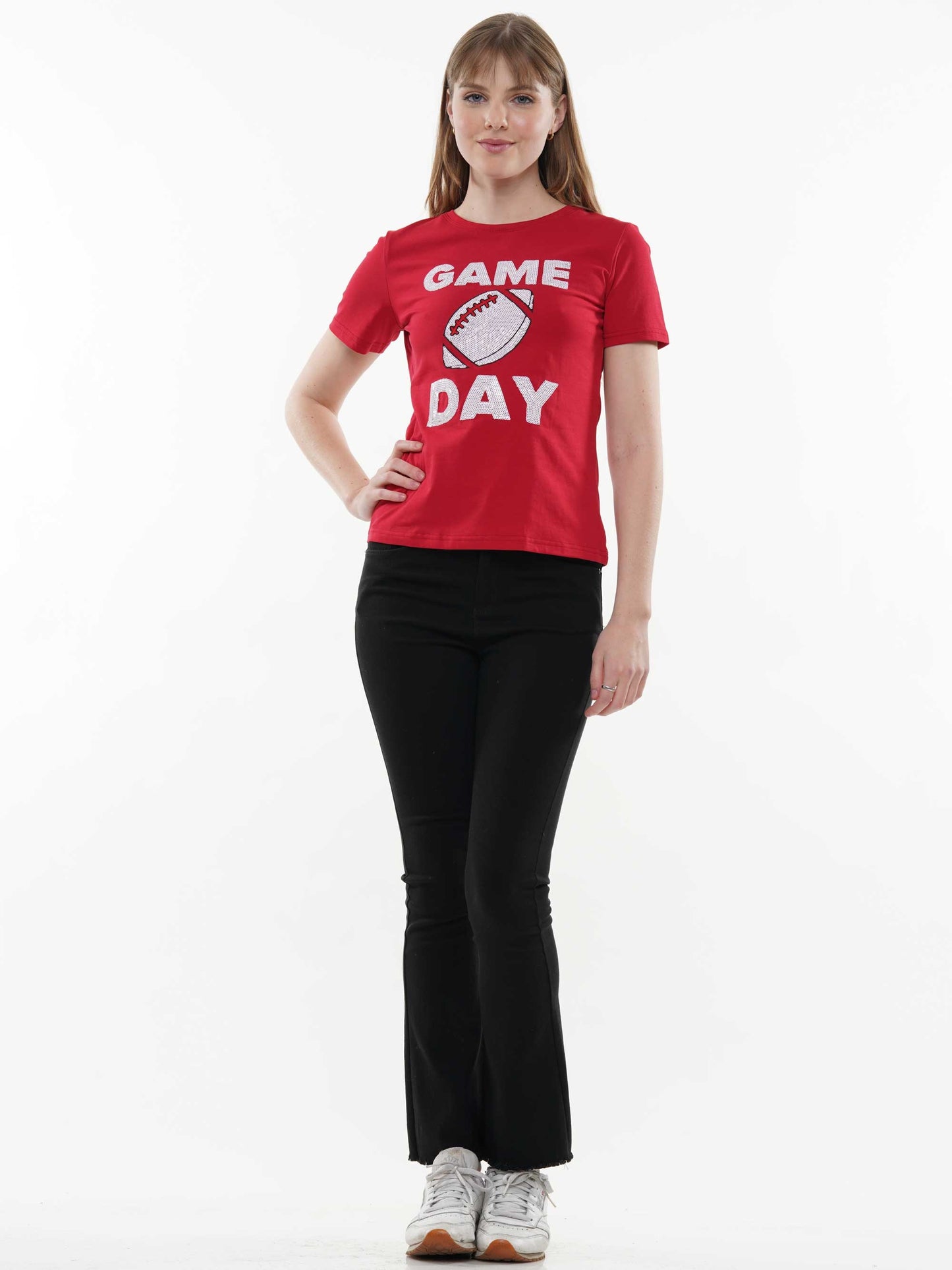 T-shirt with sequin football & gameday