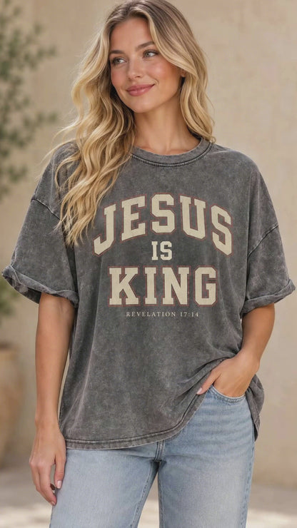 Jesus Is King Effortless Washed Tee